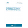 UNE EN ISO 3834-1:2022 Quality requirements for fusion welding of metallic materials - Part 1: Criteria for the selection of the appropriate level of quality requirements (ISO 3834-1:2021)