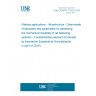 UNE CEN/TR 17320:2019 Railway applications - Infrastructure - Determination of laboratory test parameters for assessing the mechanical durability of rail fastening systems - Complementary element (Endorsed by Asociación Española de Normalización in April of 2019.)