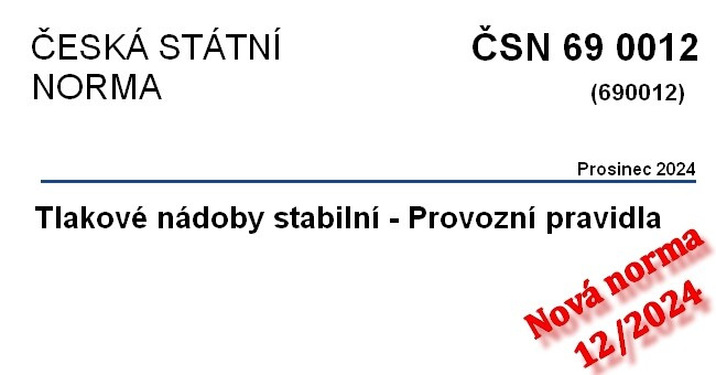 ČSN 69 0012 - Tlakové nádoby stabilní - Provozní pravidla